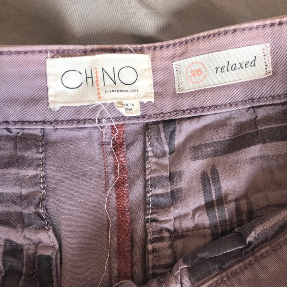 Anthro chino purple w/flower embroidery 25 - Picture 9 of 15